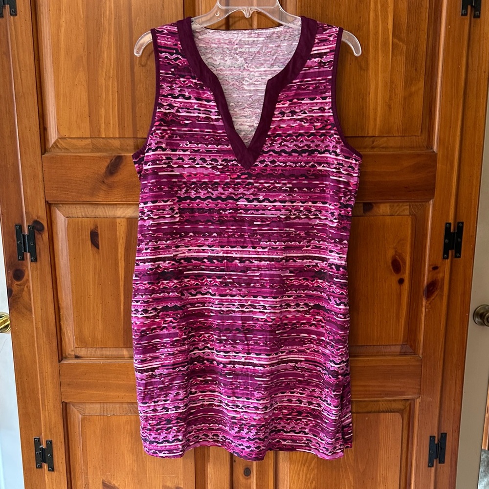 Lands' End V neck sleeveless dress - L